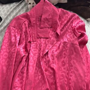 Vibrant Pink Leopard Print Blouse